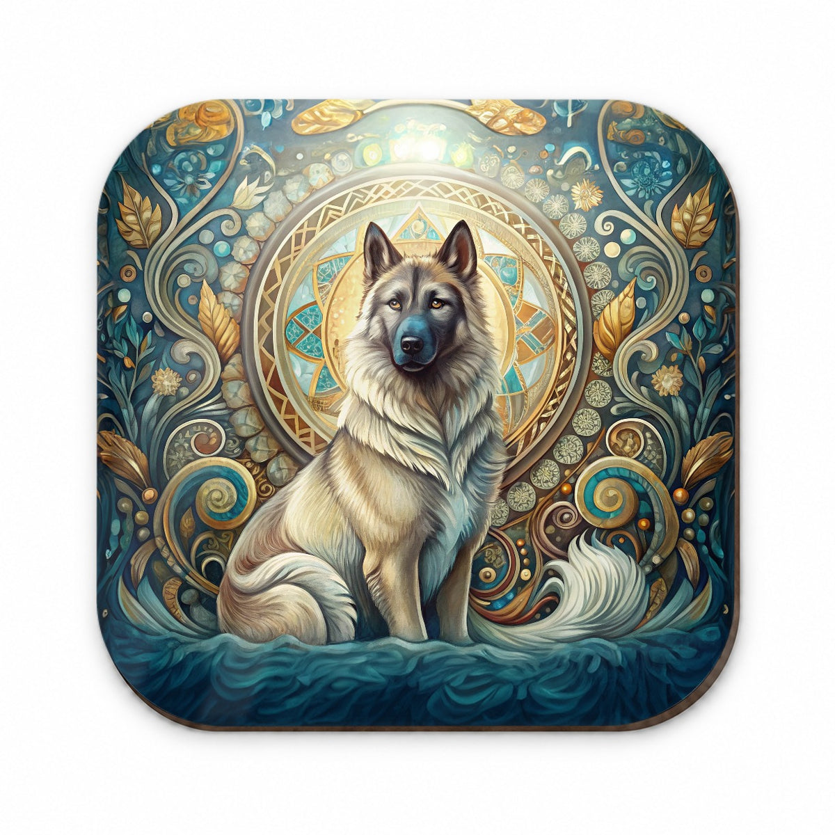Norwegian Elkhound Dog Art Nouveau Fridge Magnet