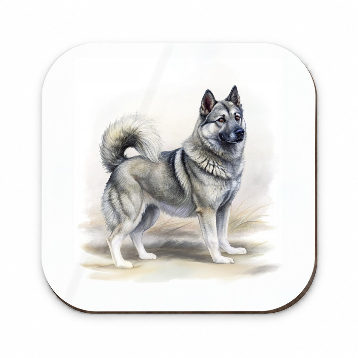 Norwegian Elkhound Dog Illustration Fridge Magnet