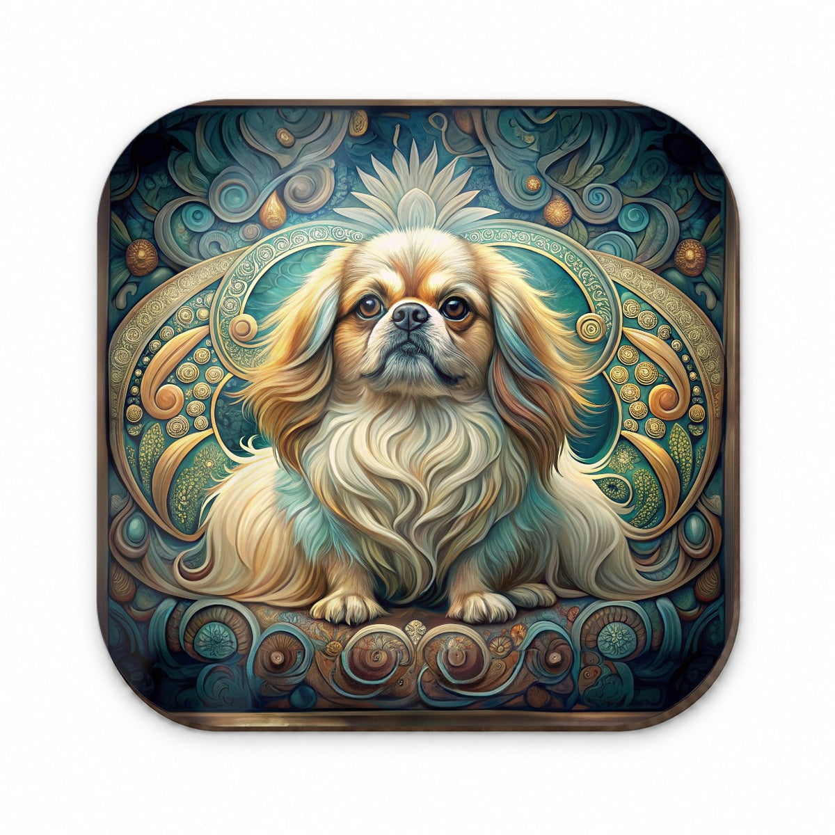 Pekingese Dog Art Nouveau Fridge Magnet