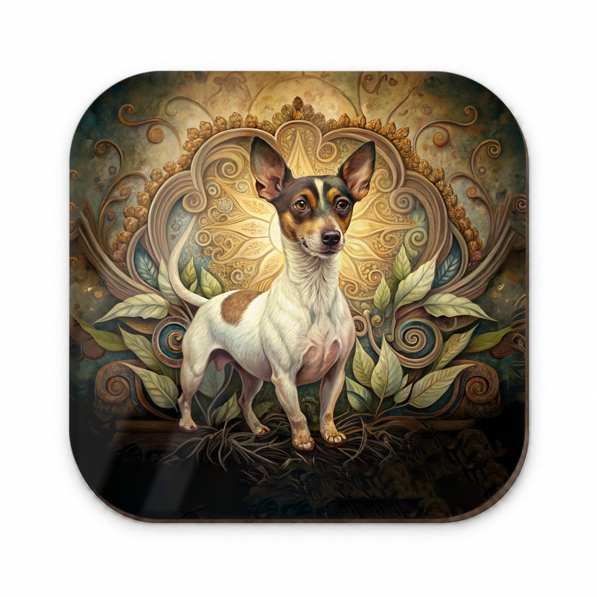 Rat Terrier Dog Art Nouveau Fridge Magnet