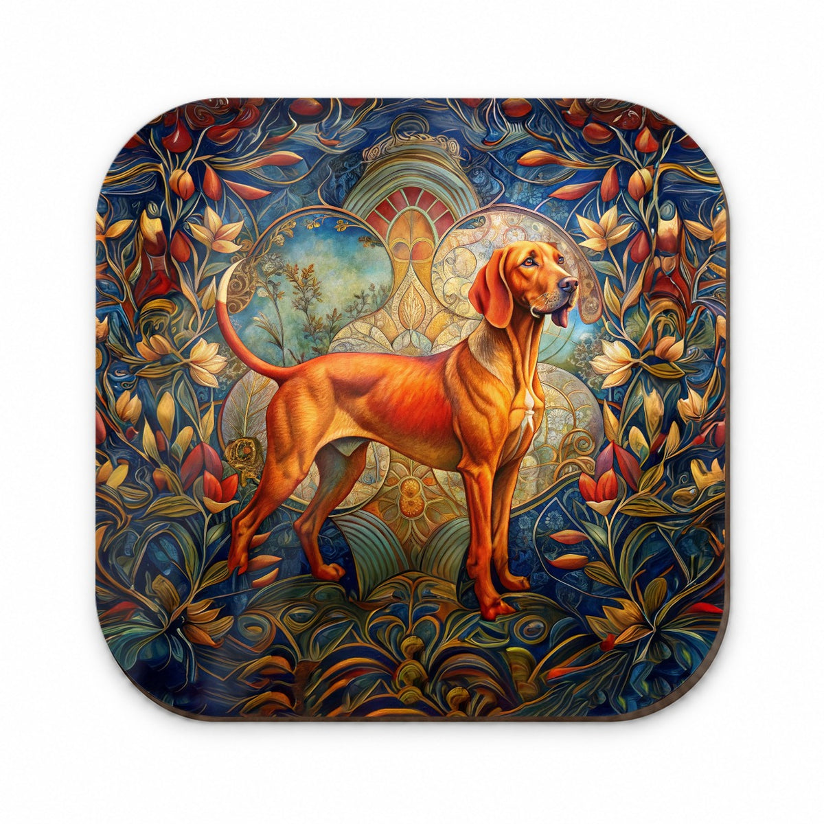 Redbone Coonhound Dog Art Nouveau Fridge Magnet