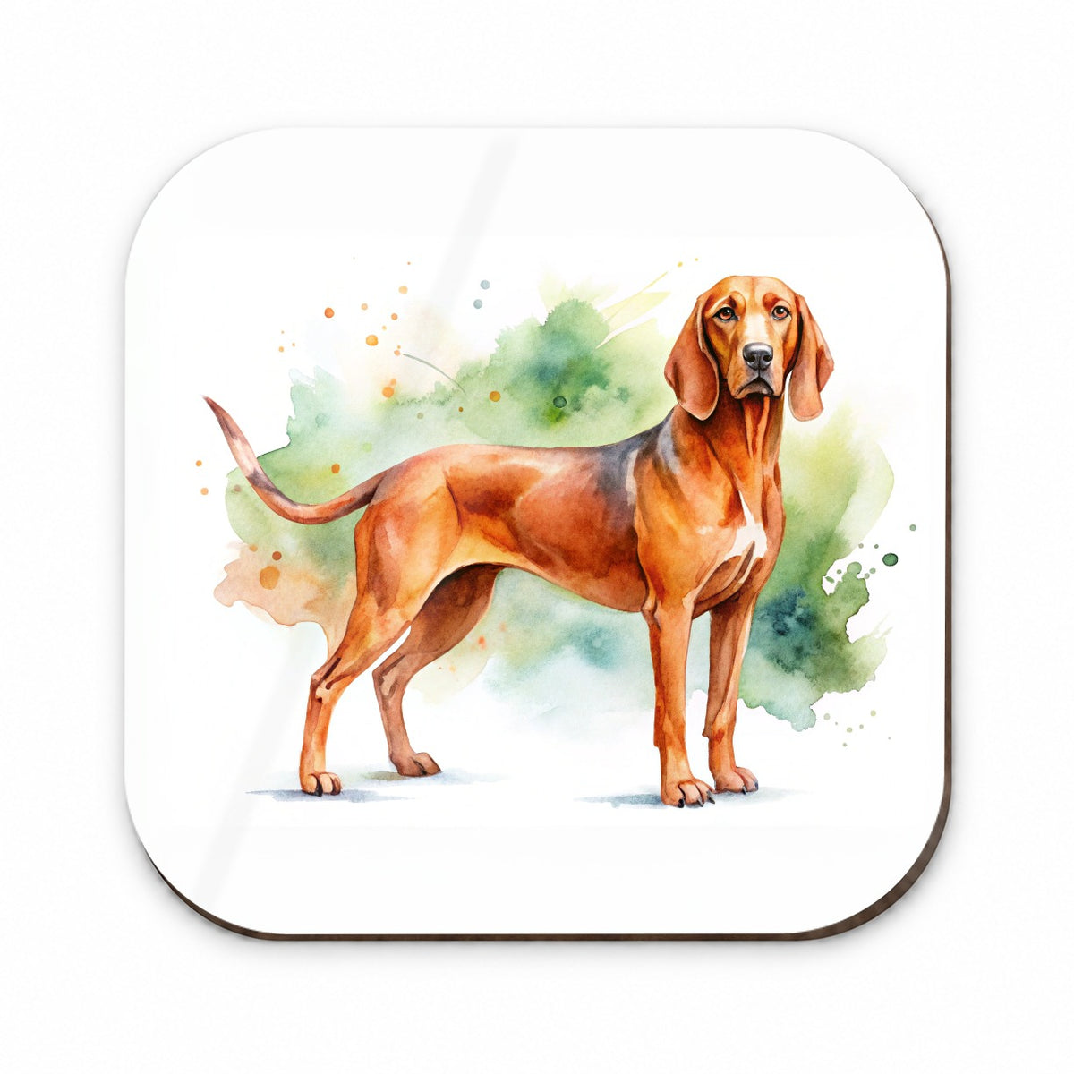 Redbone Coonhound Dog Watercolor Style Fridge Magnet