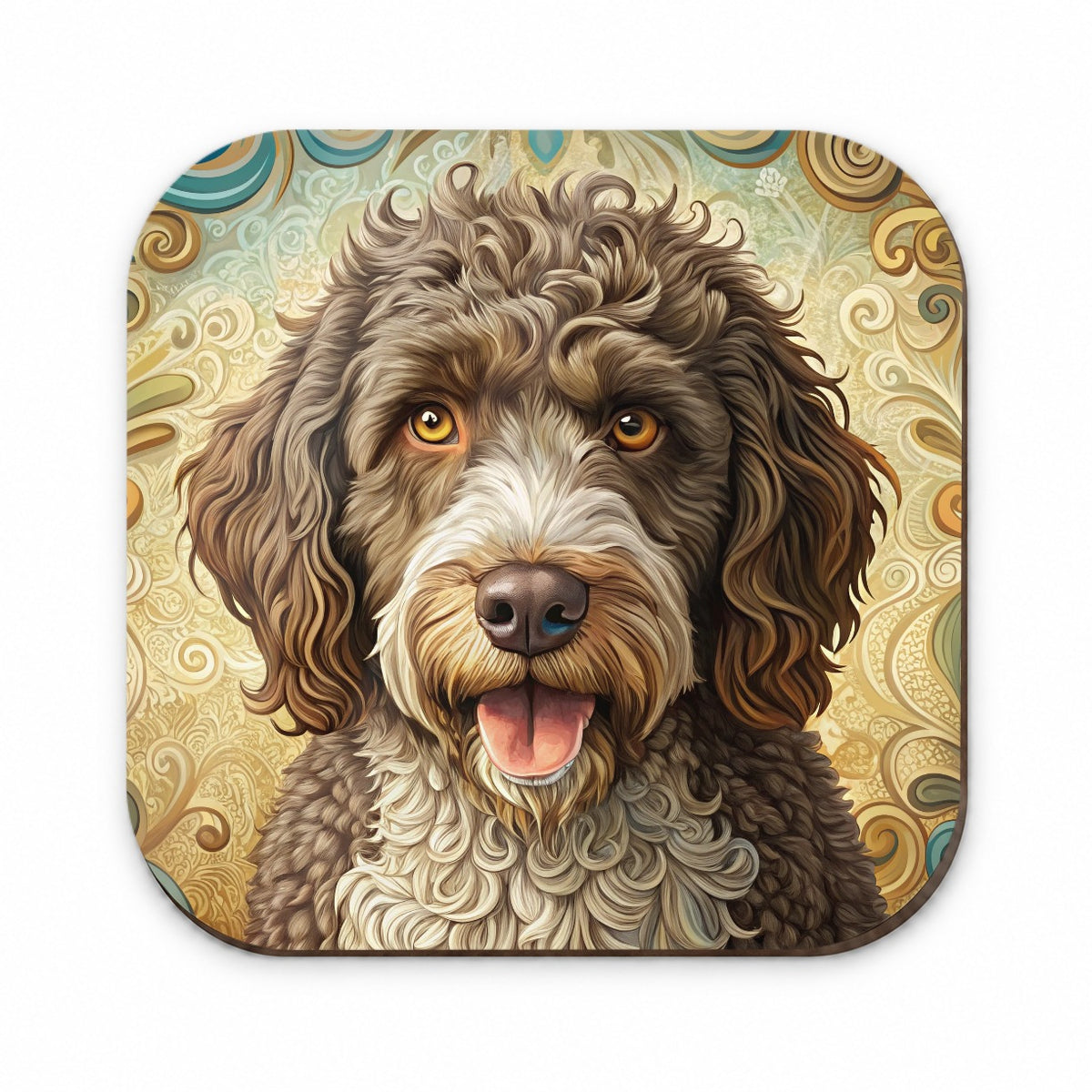Spanish Water Dog Art Nouveau Fridge Magnet