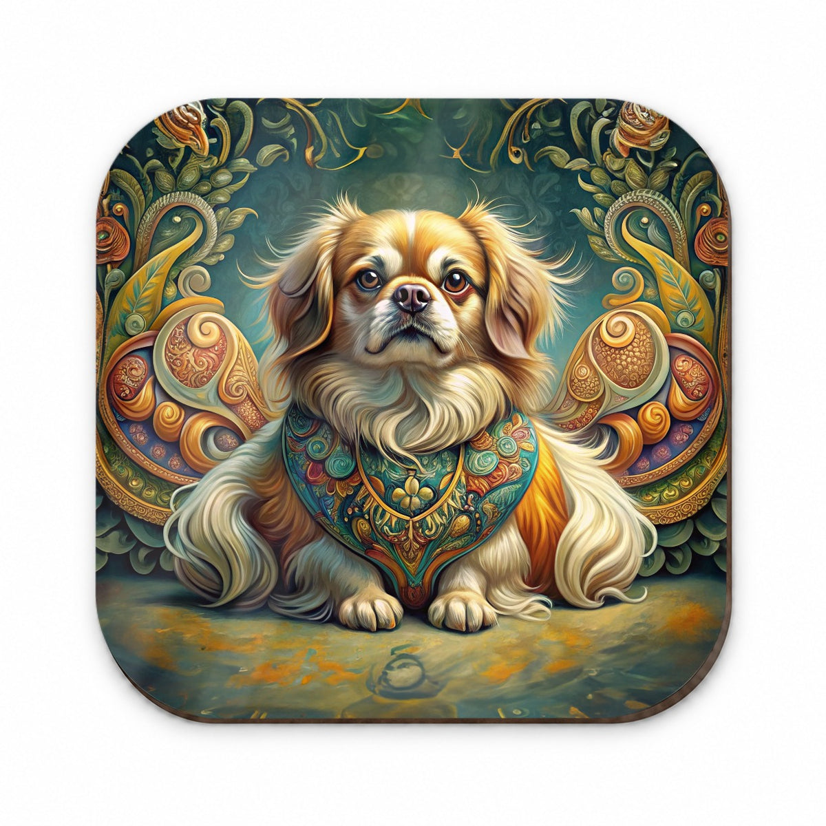Tibetan Spaniel Dog Art Nouveau Fridge Magnet
