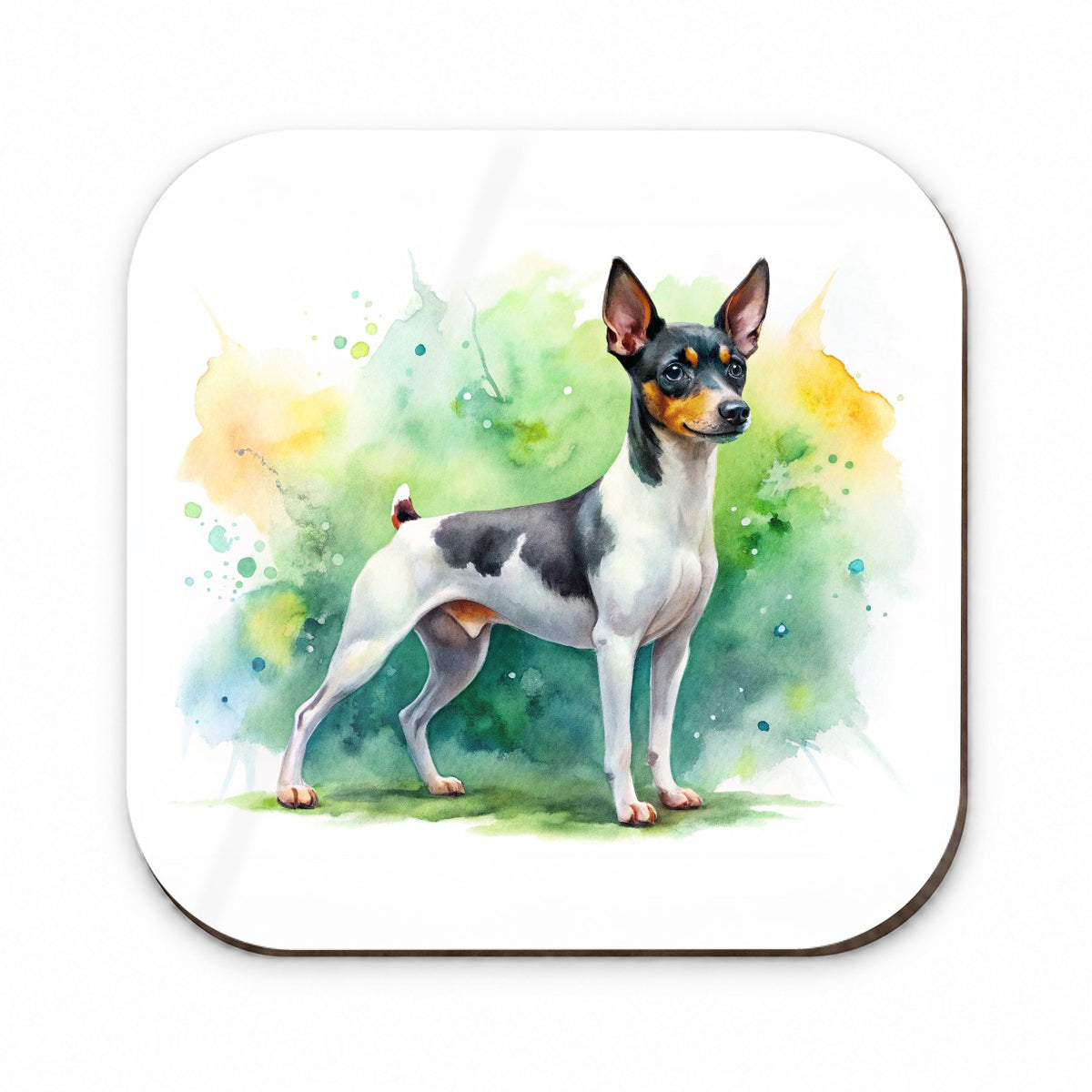 Toy Fox Terrier Dog Watercolor Style Fridge Magnet