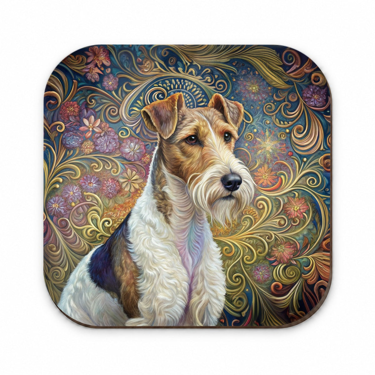 Wire Fox Terrier Dog Art Nouveau Fridge Magnet