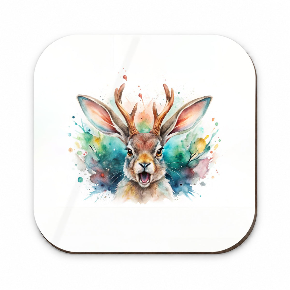 Angry Jackalope Watercolor Fridge Magnet
