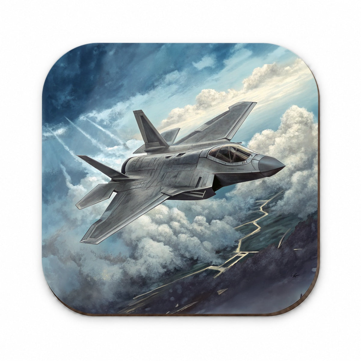 F-35 in Cloudy Sky Air Force Navy Marines Plane Fridge Magnet