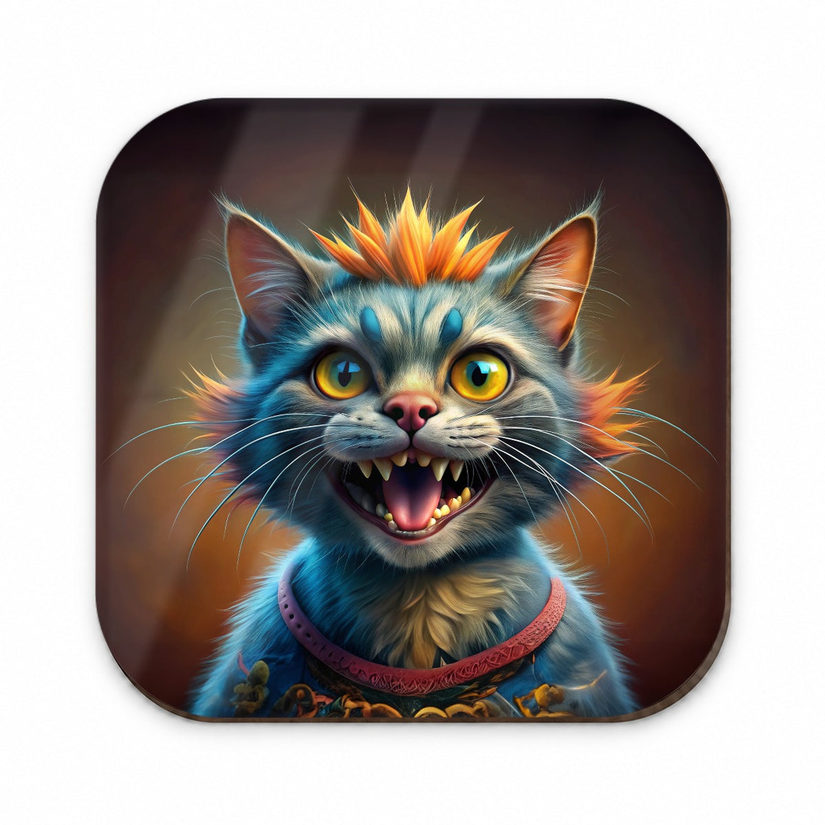 Funny Funky Crazy Cat Fridge Magnet
