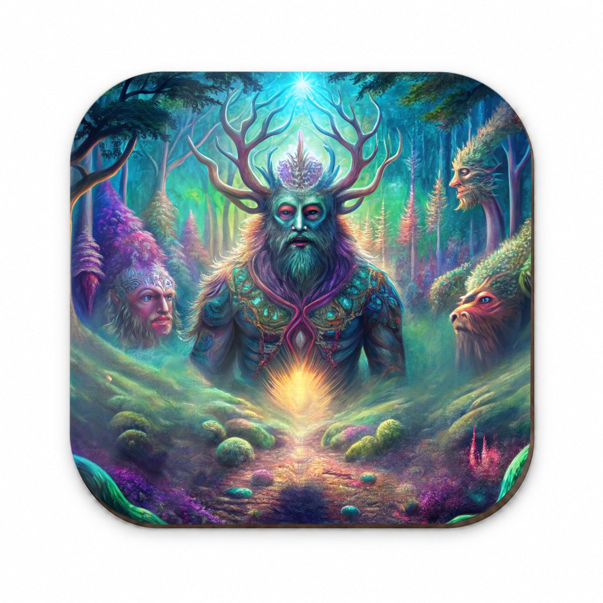 Psychedelic Forest Spirits Vibrant Colors Fridge Magnet