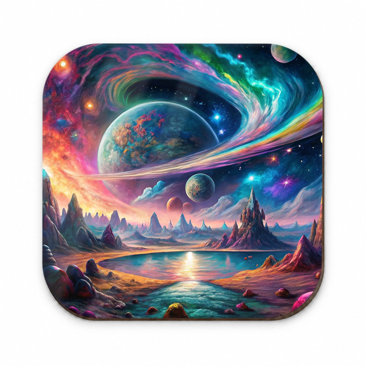 Psychedelic Space Galaxy Planet Vibrant Colors Fridge Magnet