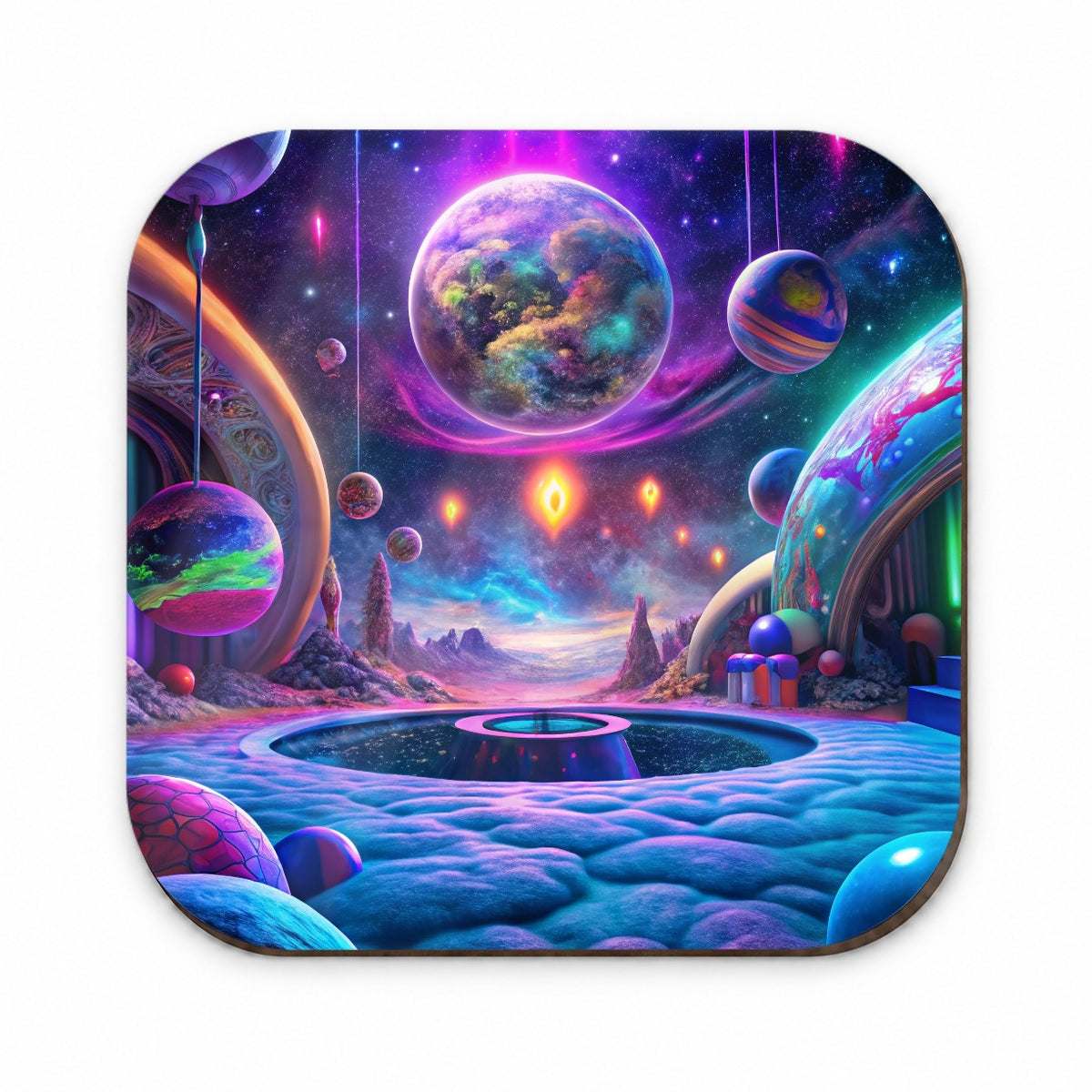 Psychedelic Space Planets Design Fridge Magnet