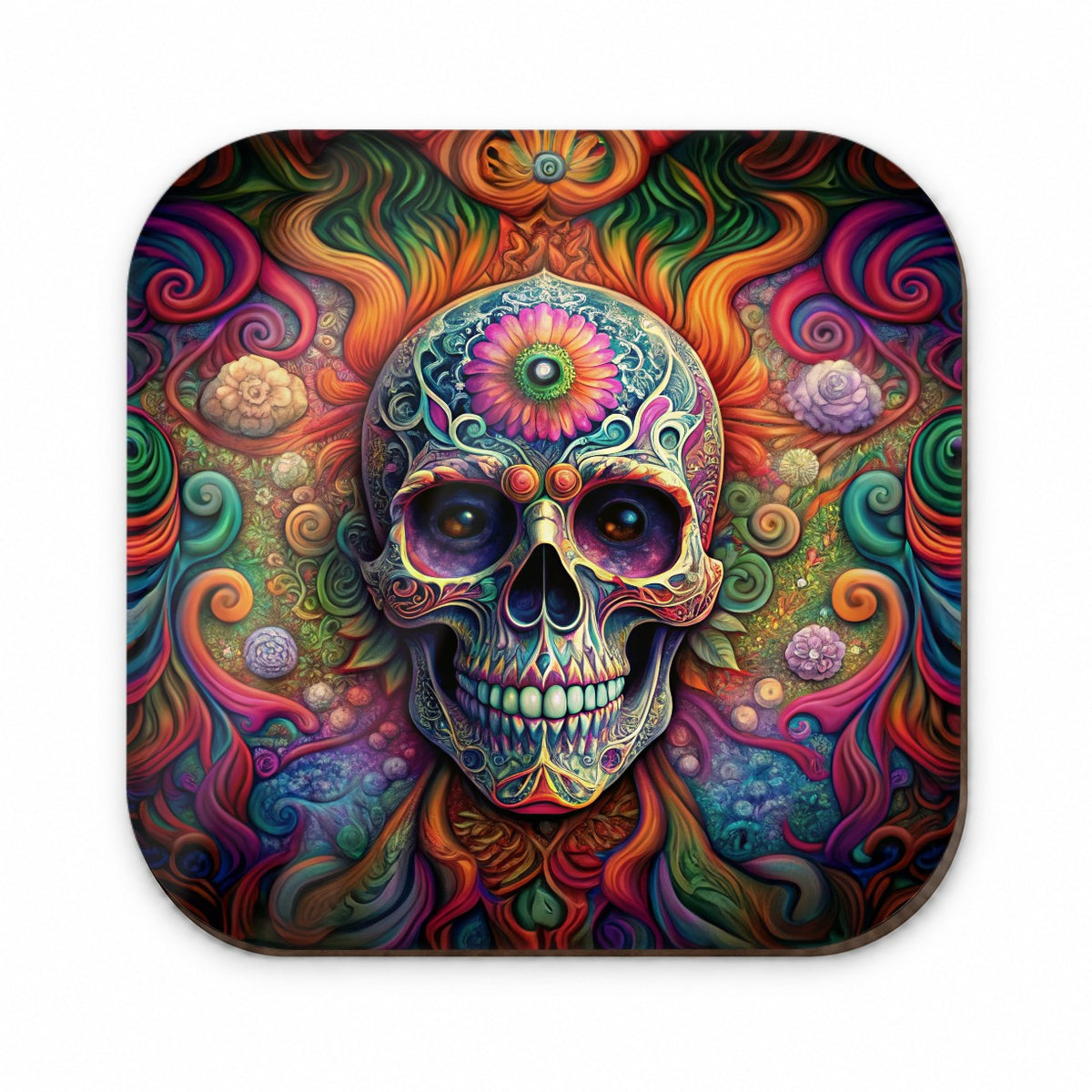 Psychedelic Sugar Skull Day of the Dead Fridge Magnet