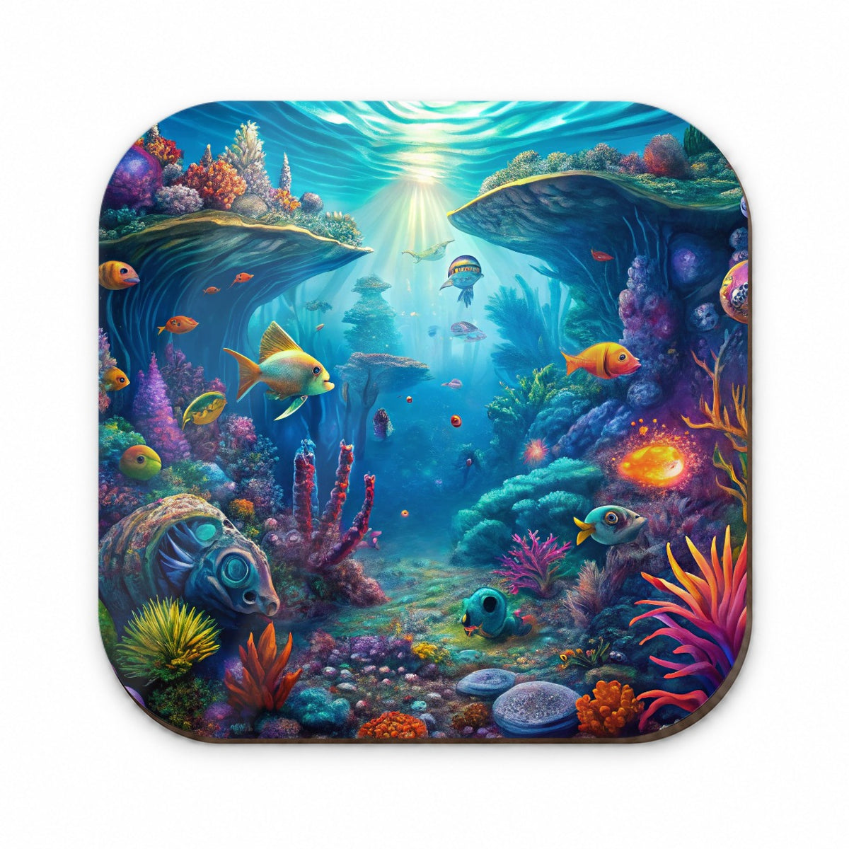 Psychedelic Underwater Ocean Scene Fridge Magnet