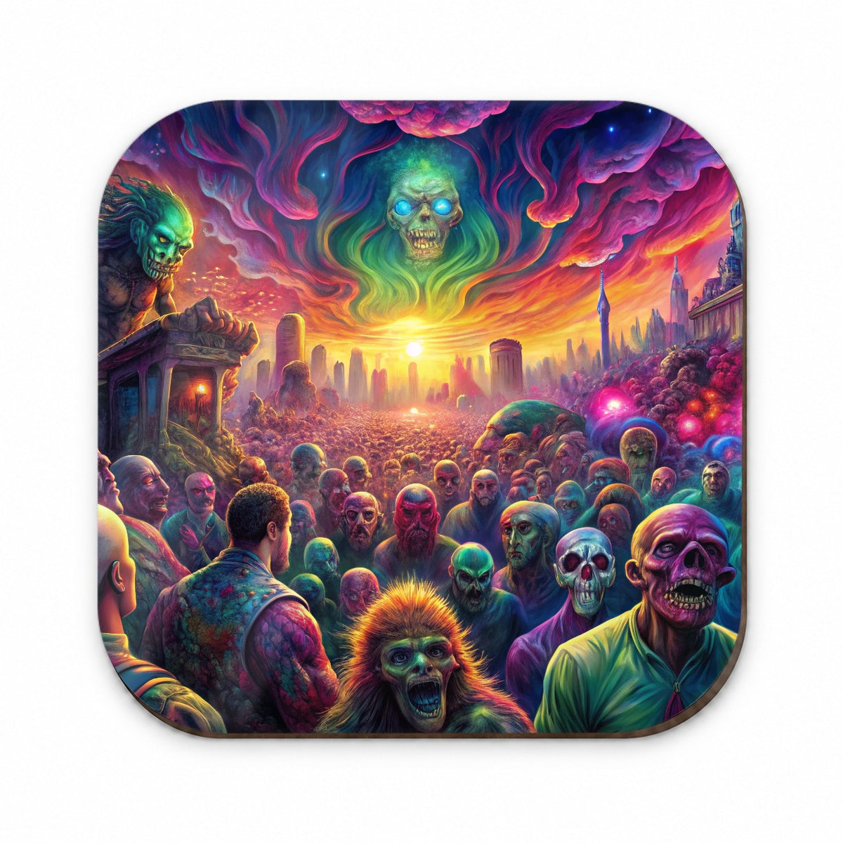 Psychedelic Zombie Outbreak Fridge Magnet