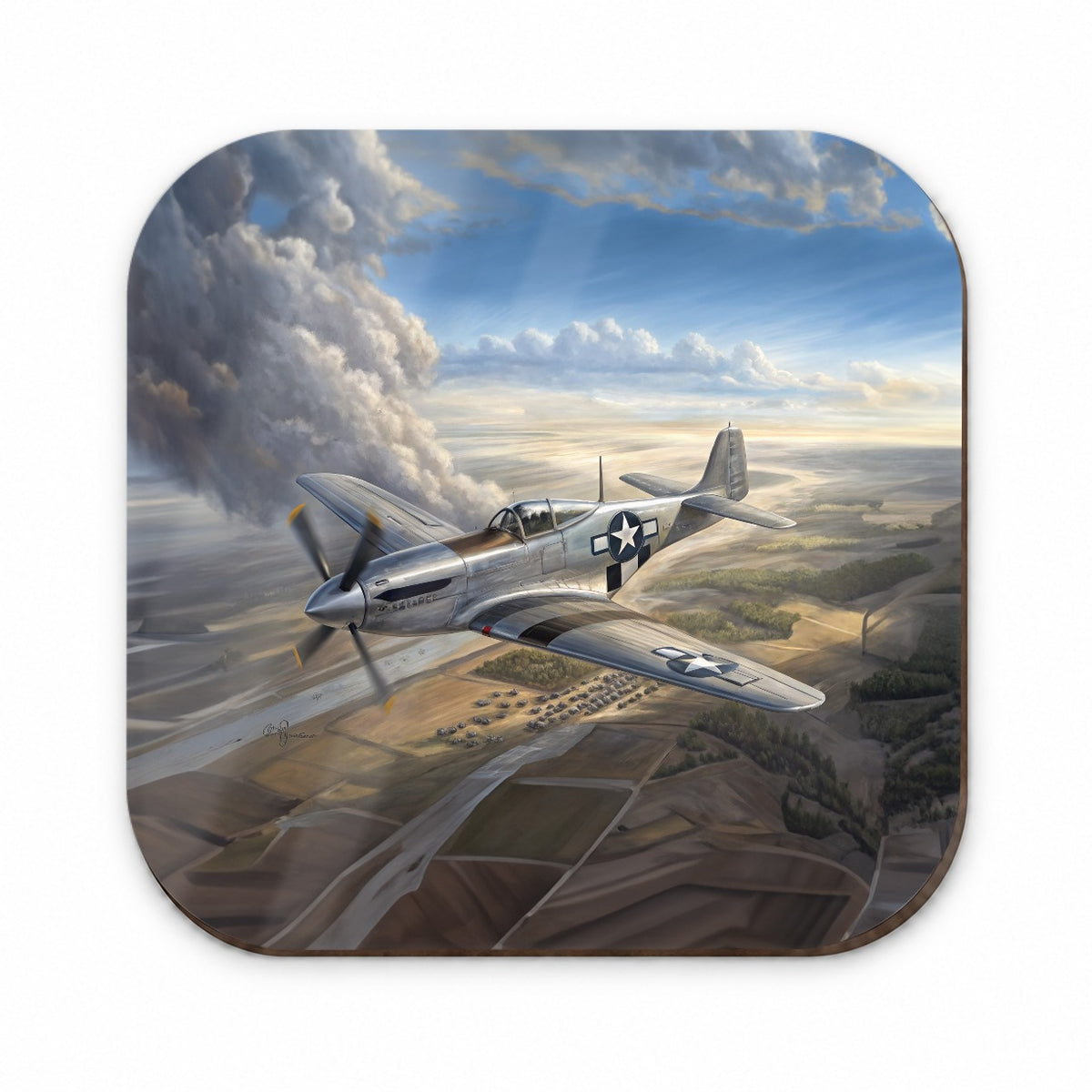 WWII Mustang Fighter Plane In Flight Fridge Magnet