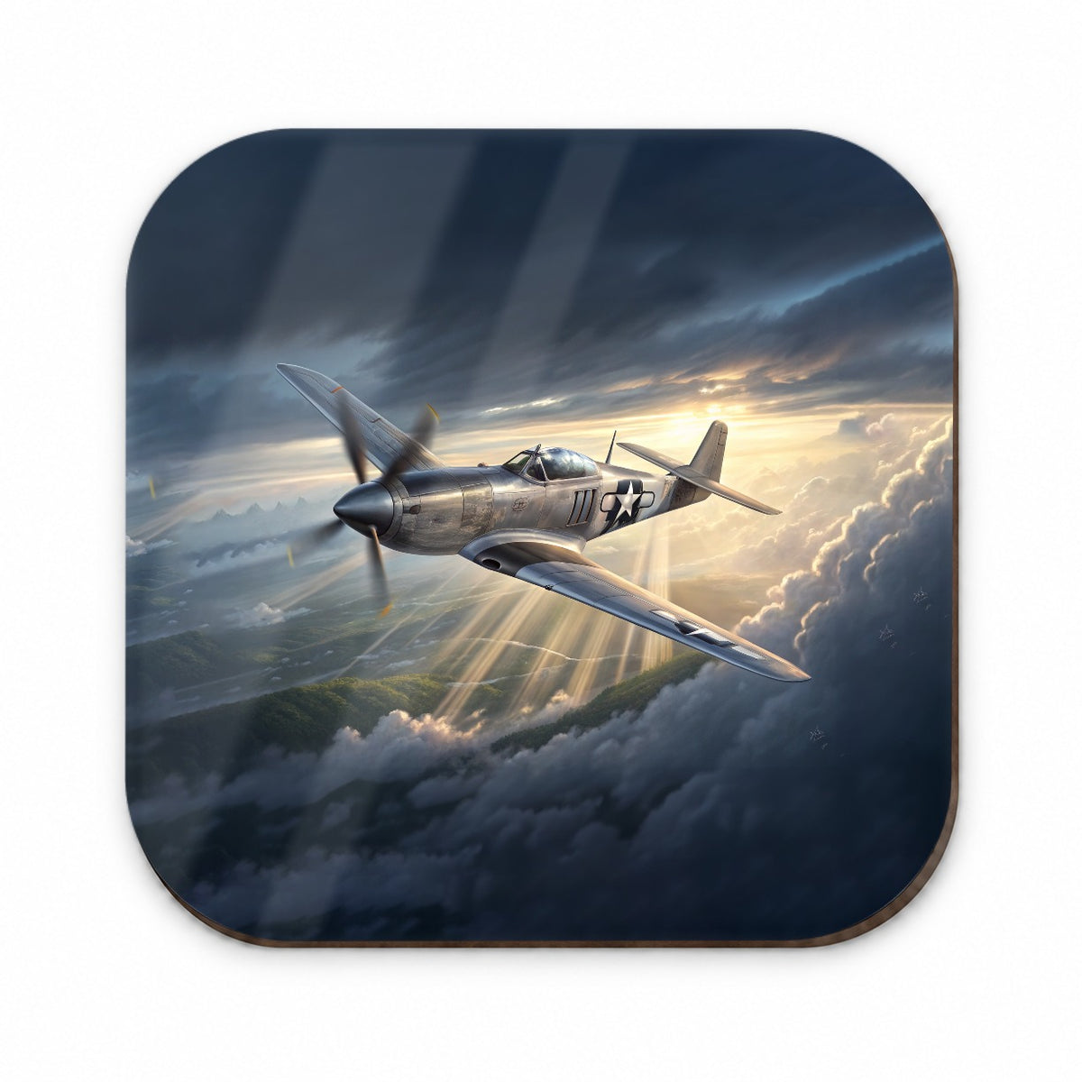 WWII Mustang US Air Force Fighter Plane In Flight Fridge Magnet