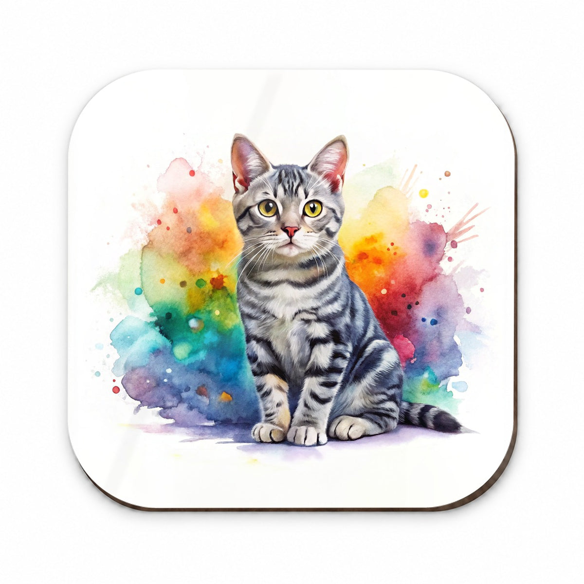 American Shorthair Cat Watercolor Style Fridge Magnet