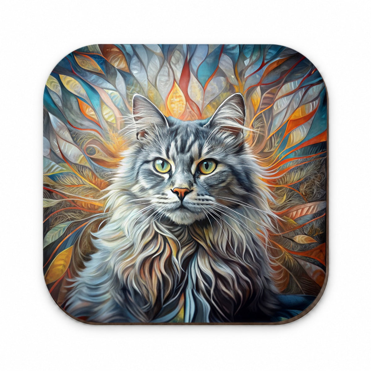 British Longhair Gray Cat Abstract Art Fridge Magnet
