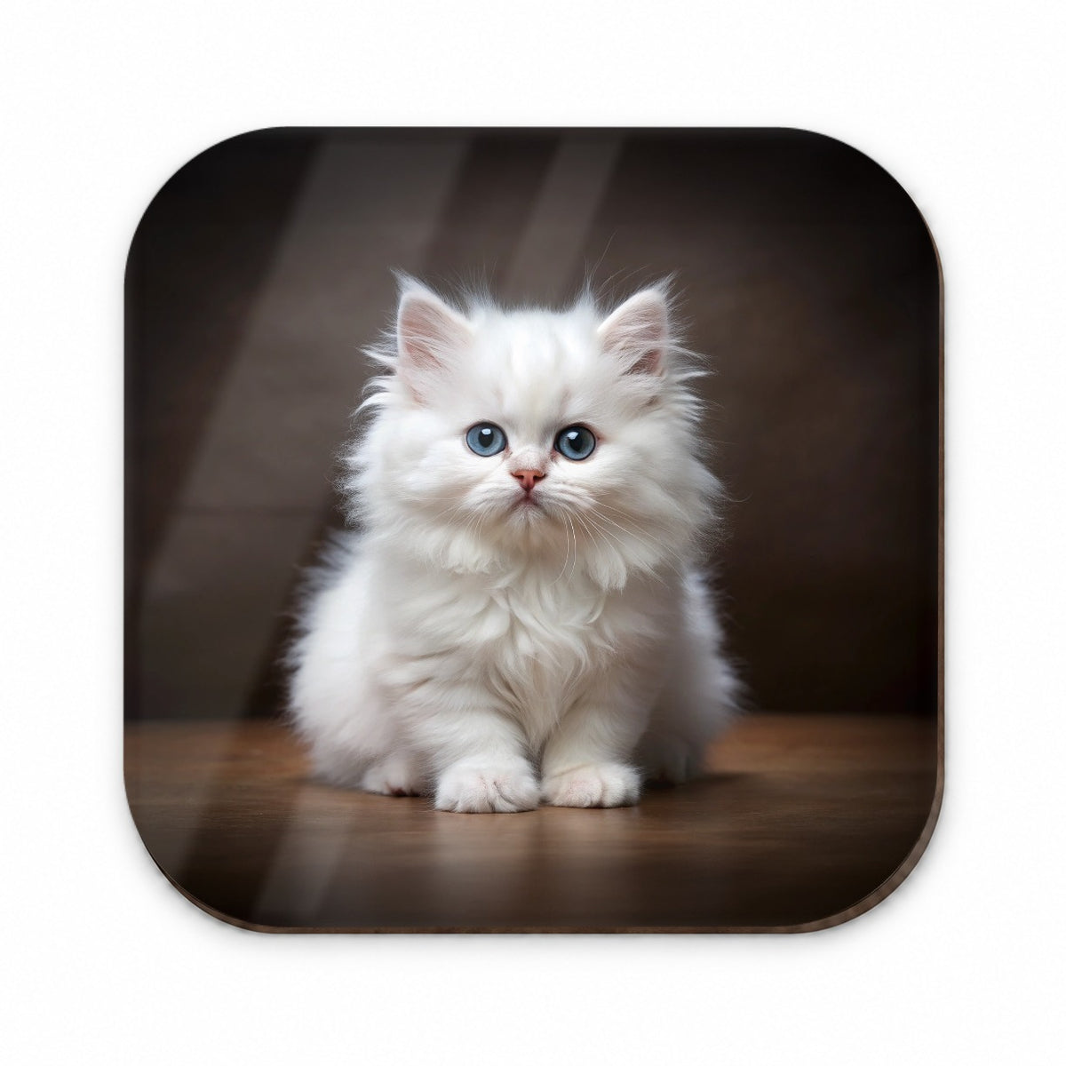 British Longhair White Cat Kitten Photo Fridge Magnet