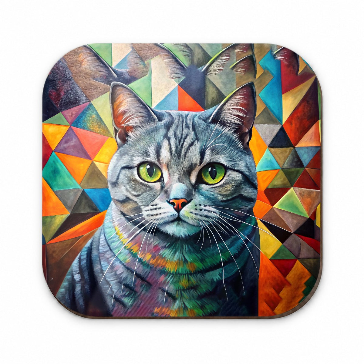 British Shorthair Gray Cat Abstract Art Fridge Magnet