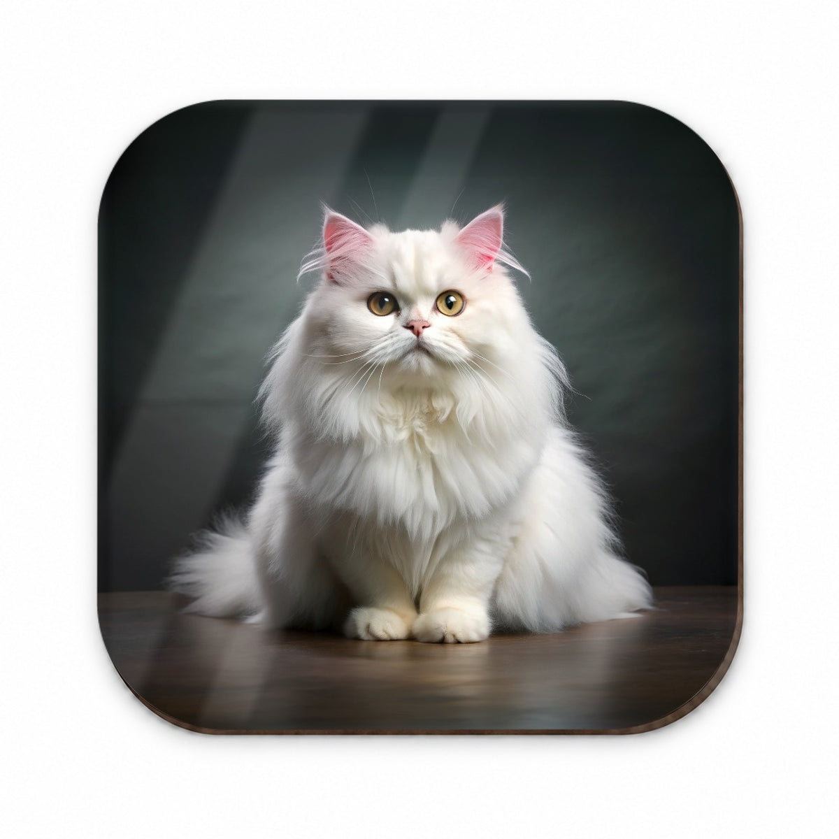 Classic Persian White Cat Photo Fridge Magnet