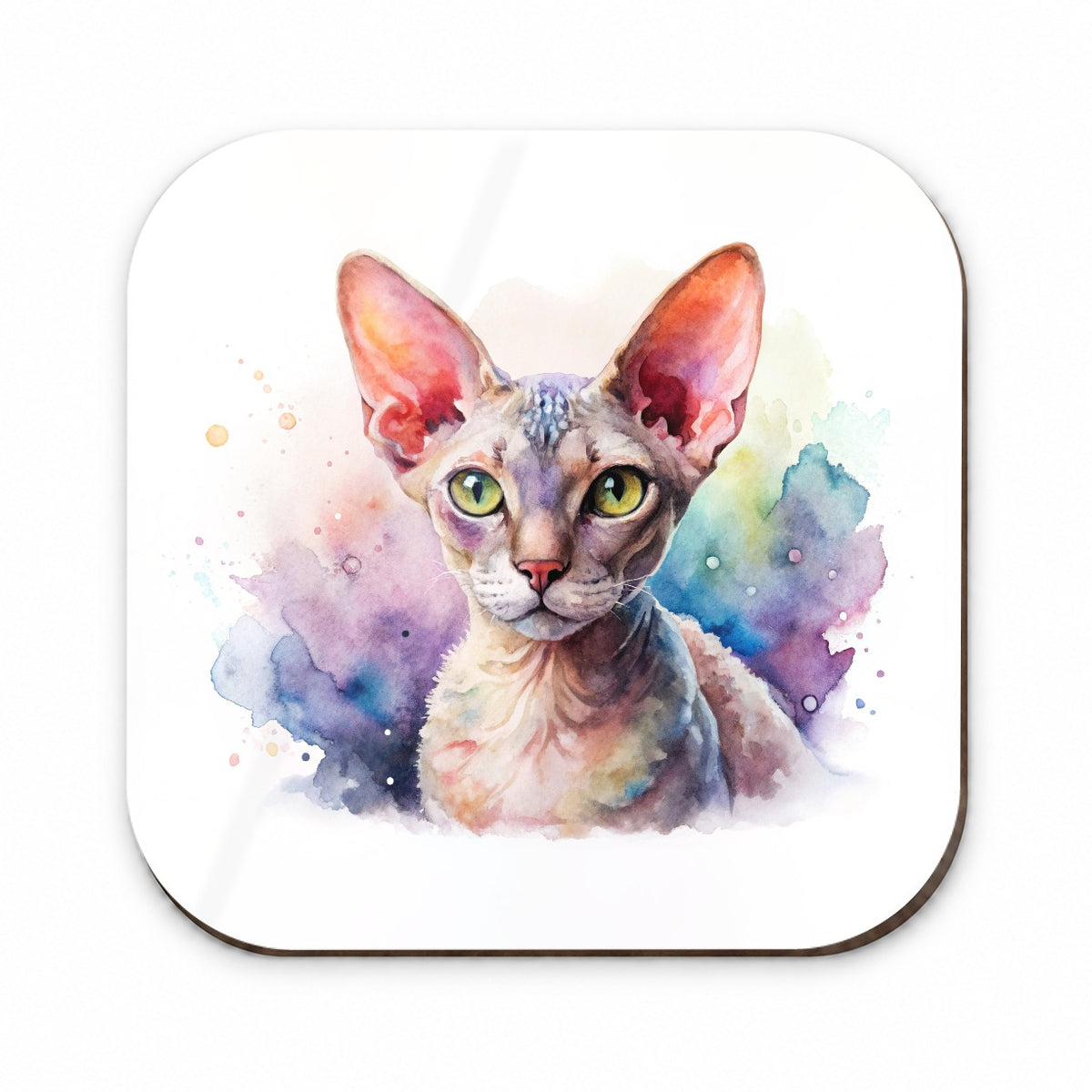 Devon Rex Cat Watercolor Style Fridge Magnet