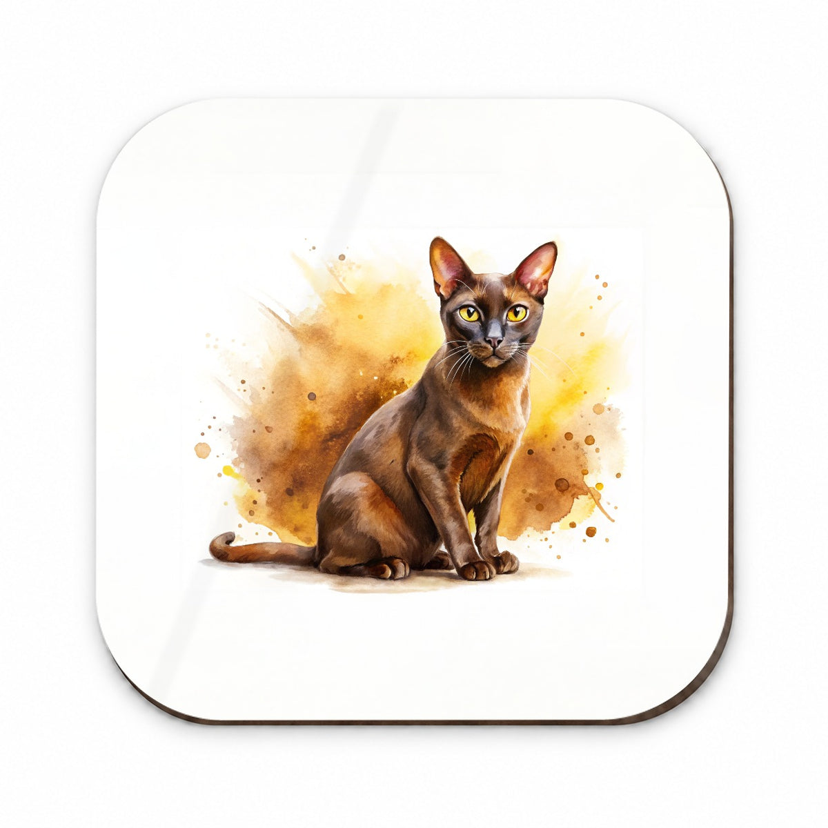 Havana Brown Cat Watercolor Style Fridge Magnet