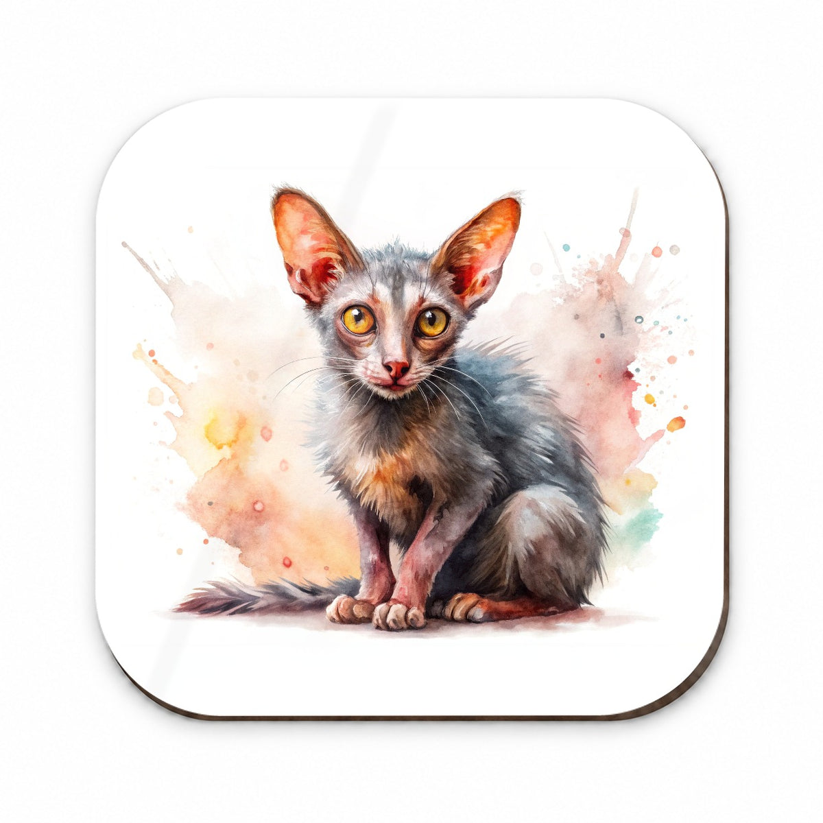 Lykoi Wolf Cat Watercolor Style Fridge Magnet