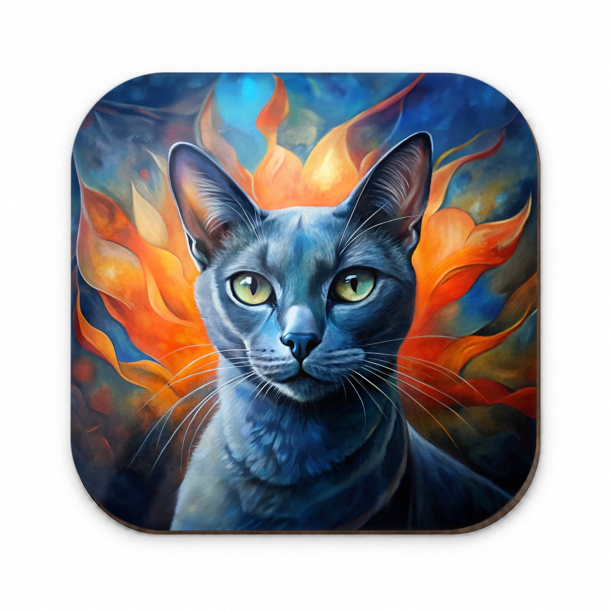 Russian Blue Cat Abstract Art Fridge Magnet