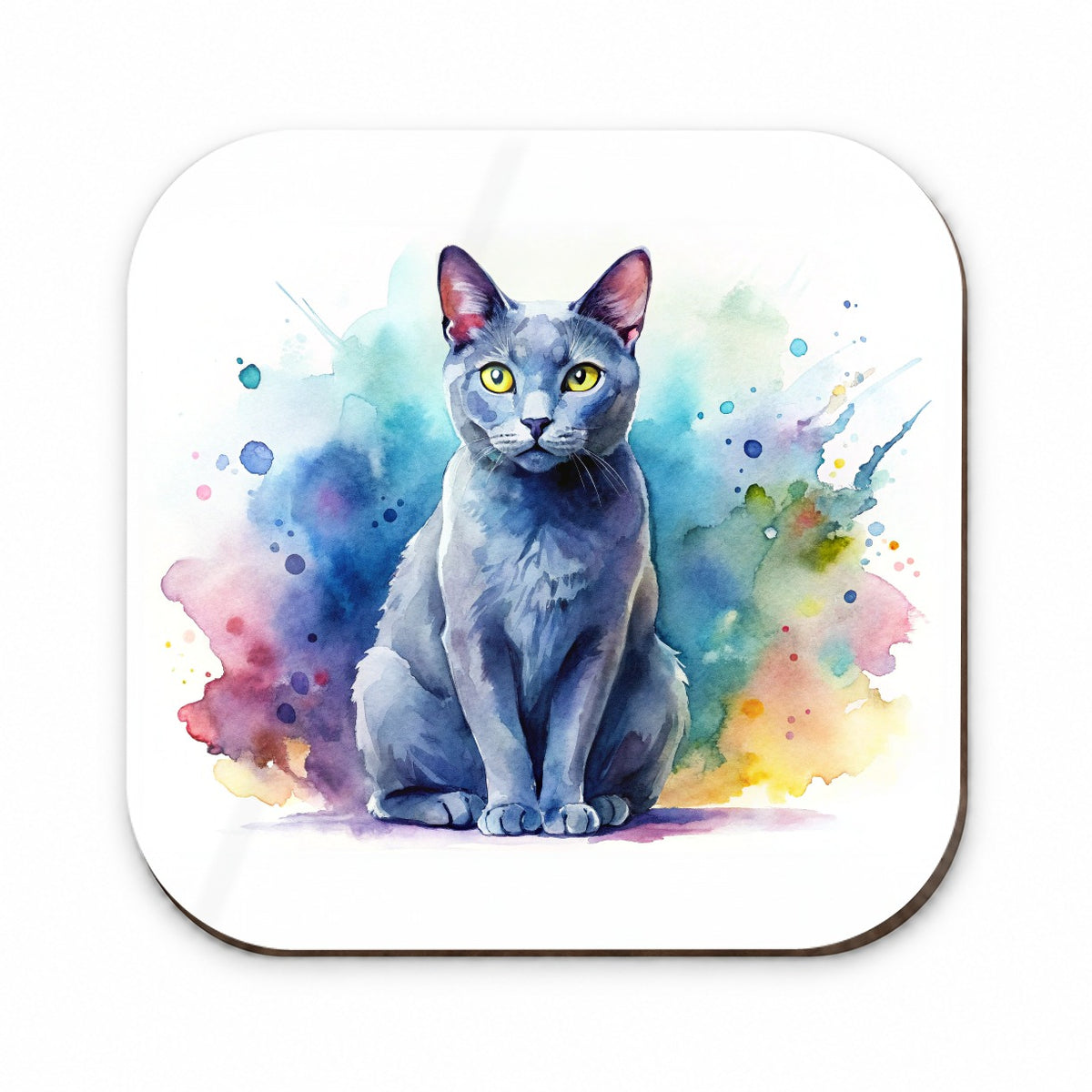 Russian Blue Cat Watercolor Style Fridge Magnet