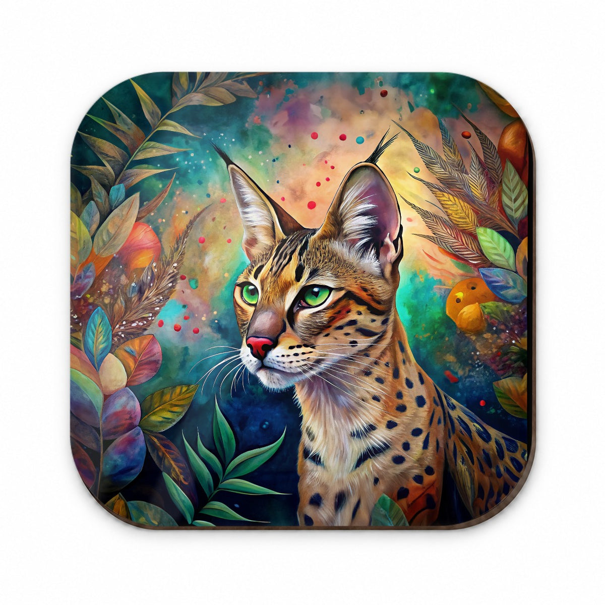 Savannah Cat Abstract Art Fridge Magnet