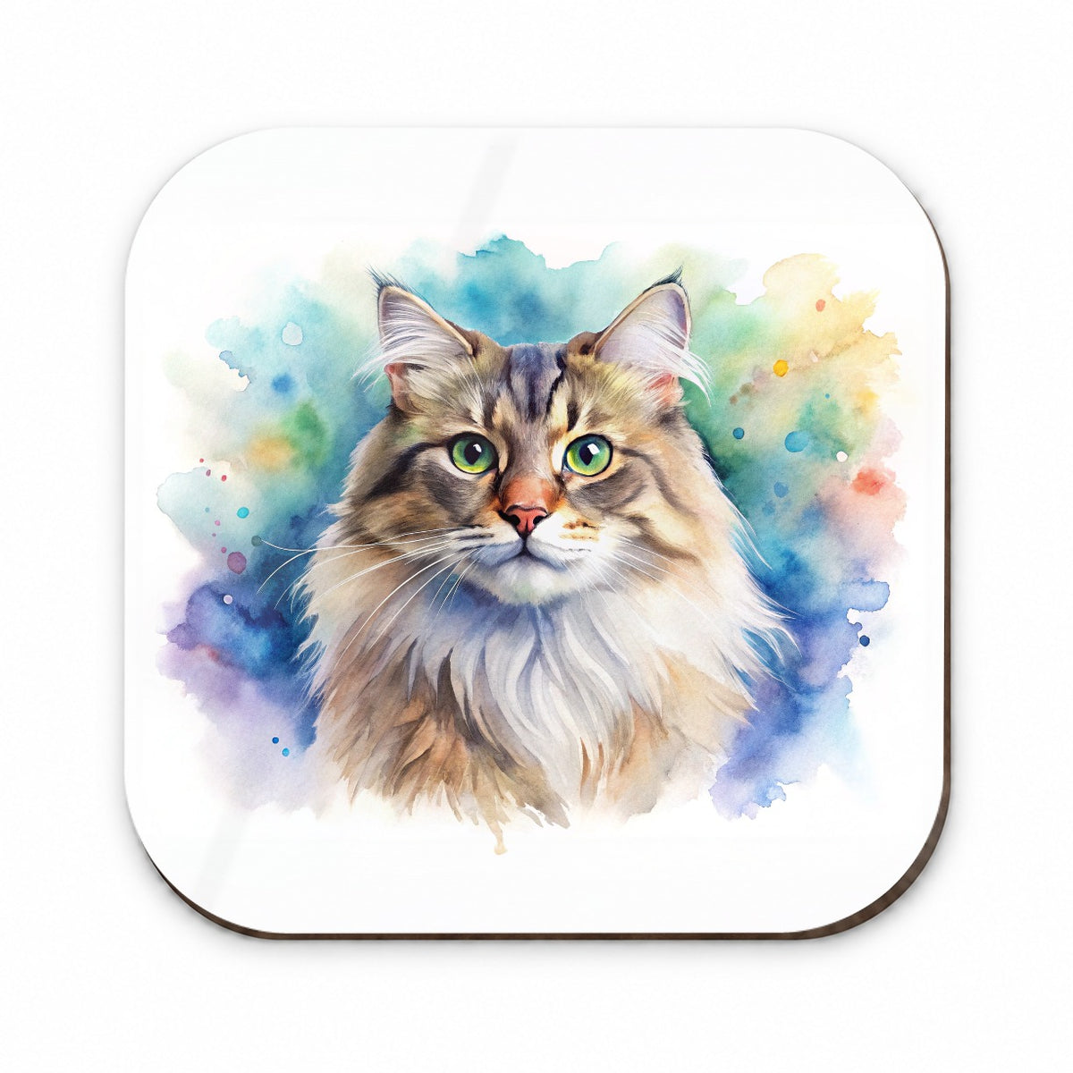 Siberian Cat Watercolor Style Fridge Magnet