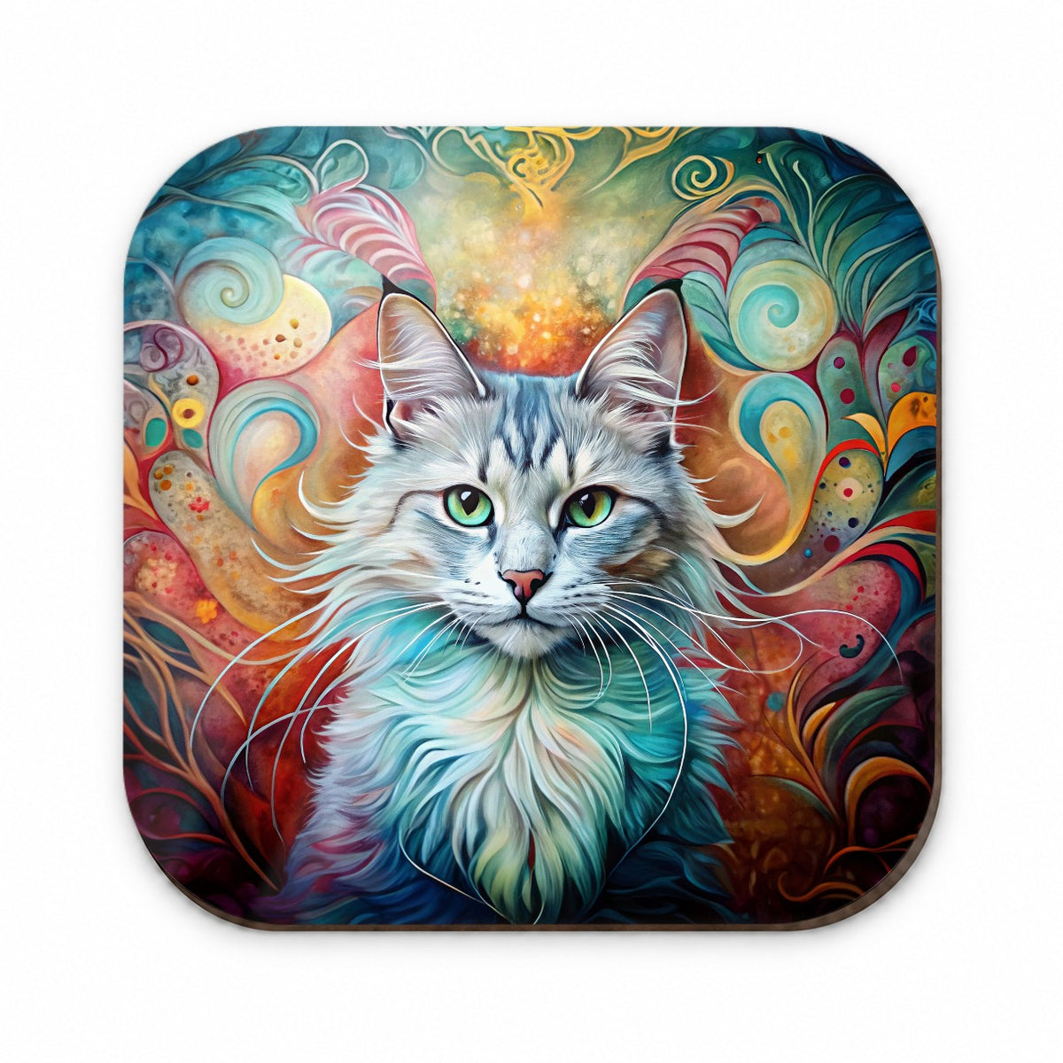 Turkish Angora Cat Abstract Art Fridge Magnet