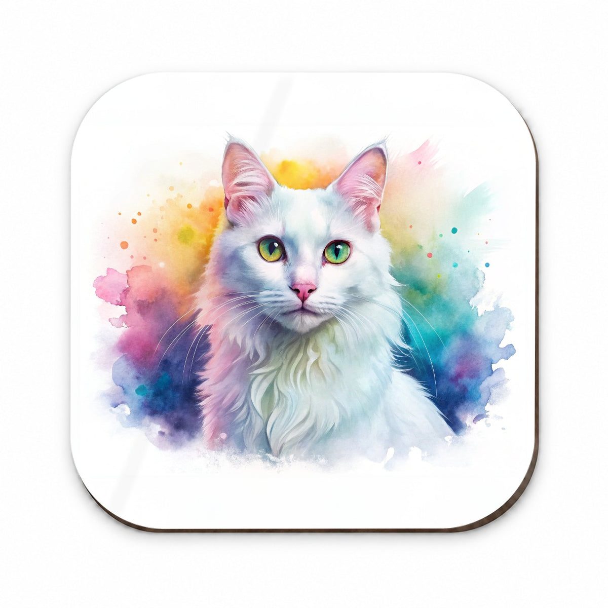 Turkish Angora Cat Watercolor Style Fridge Magnet