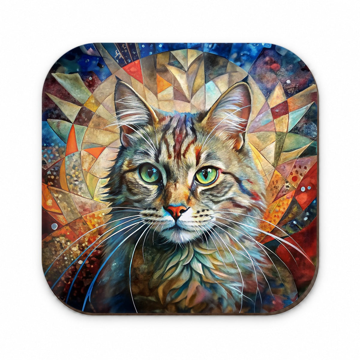Cute Tabby Cat Abstract Art Fridge Magnet