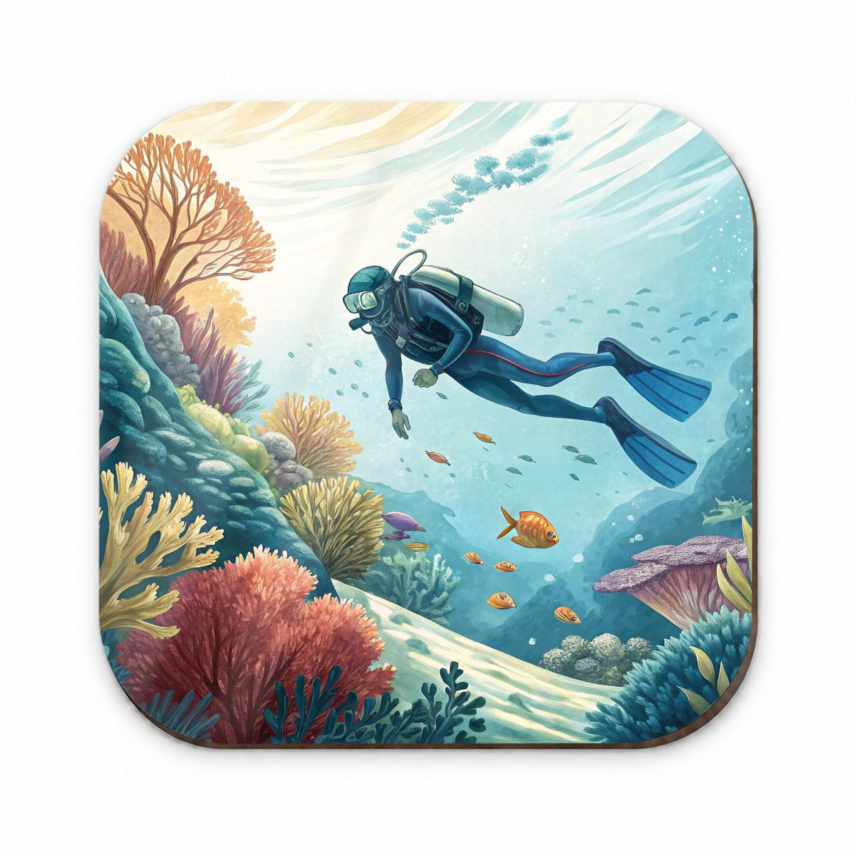 Diving Diver Exploring Underwater Fridge Magnet