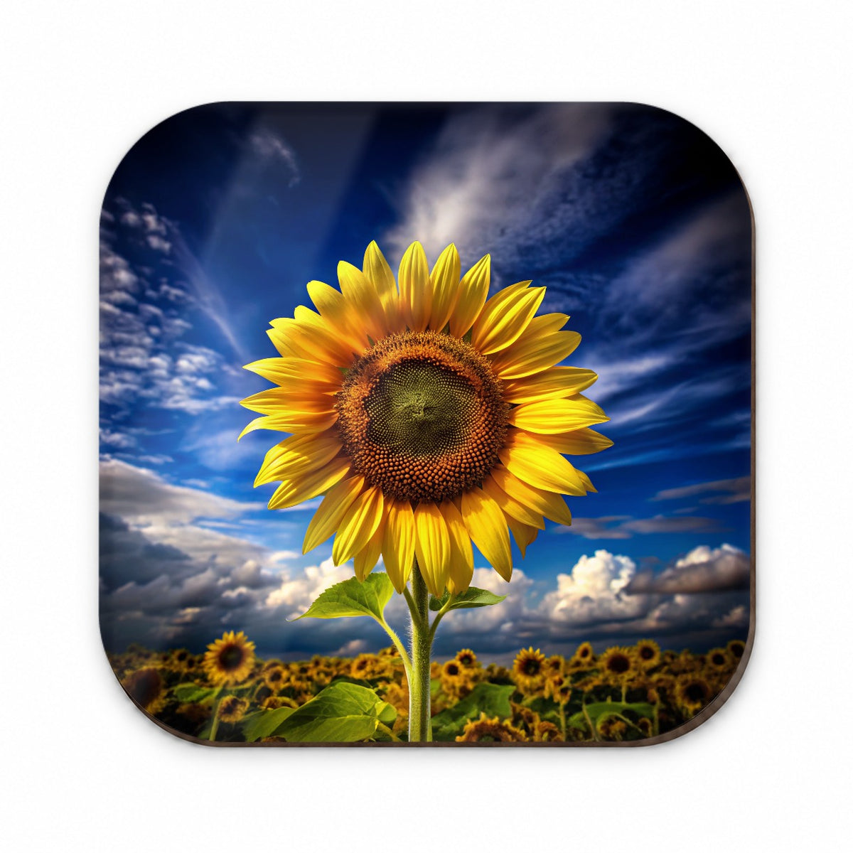 Sunflower Against a Deep Blue Sky Fridge Magnet