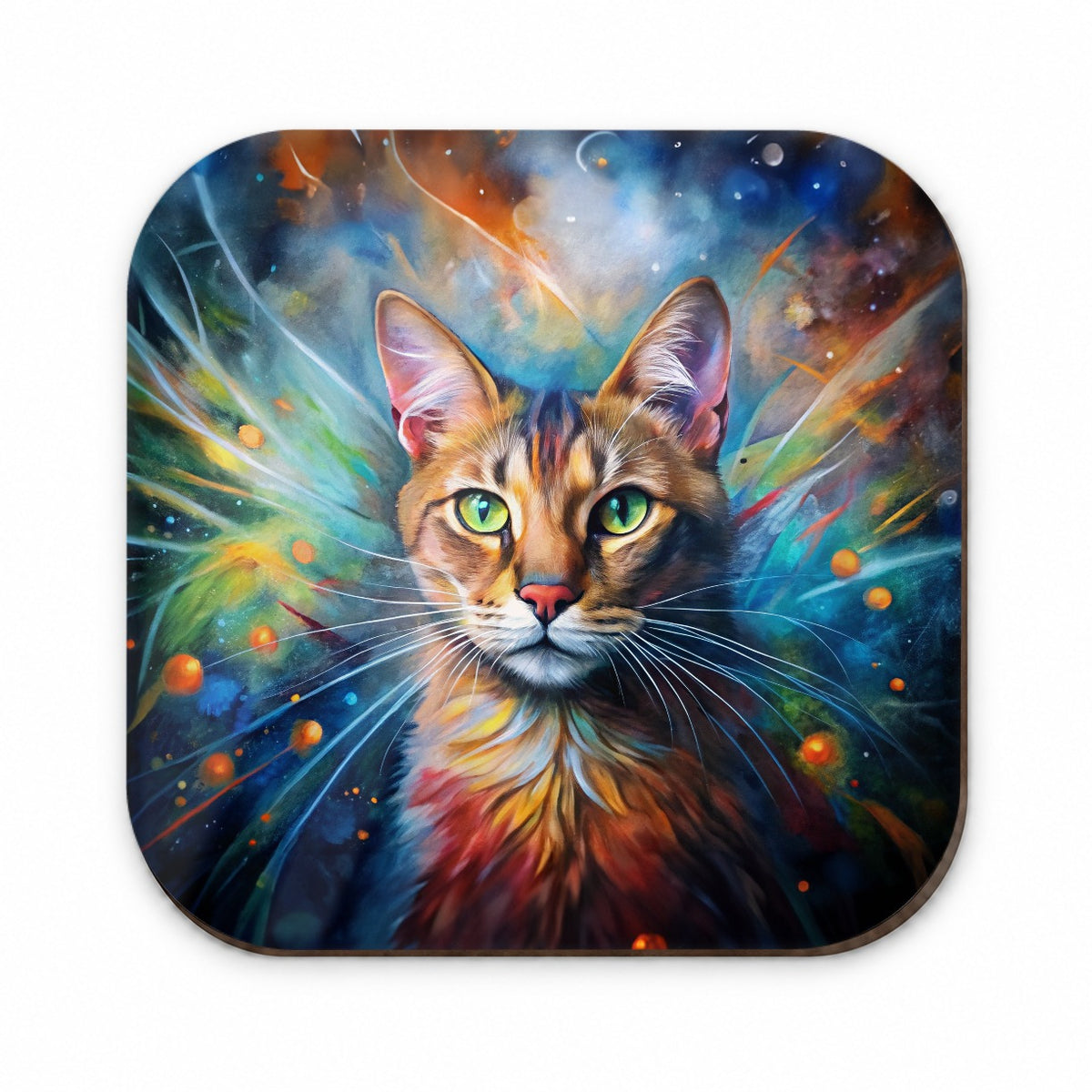 Tabby Cat Abstract Art Color Explosion Fridge Magnet