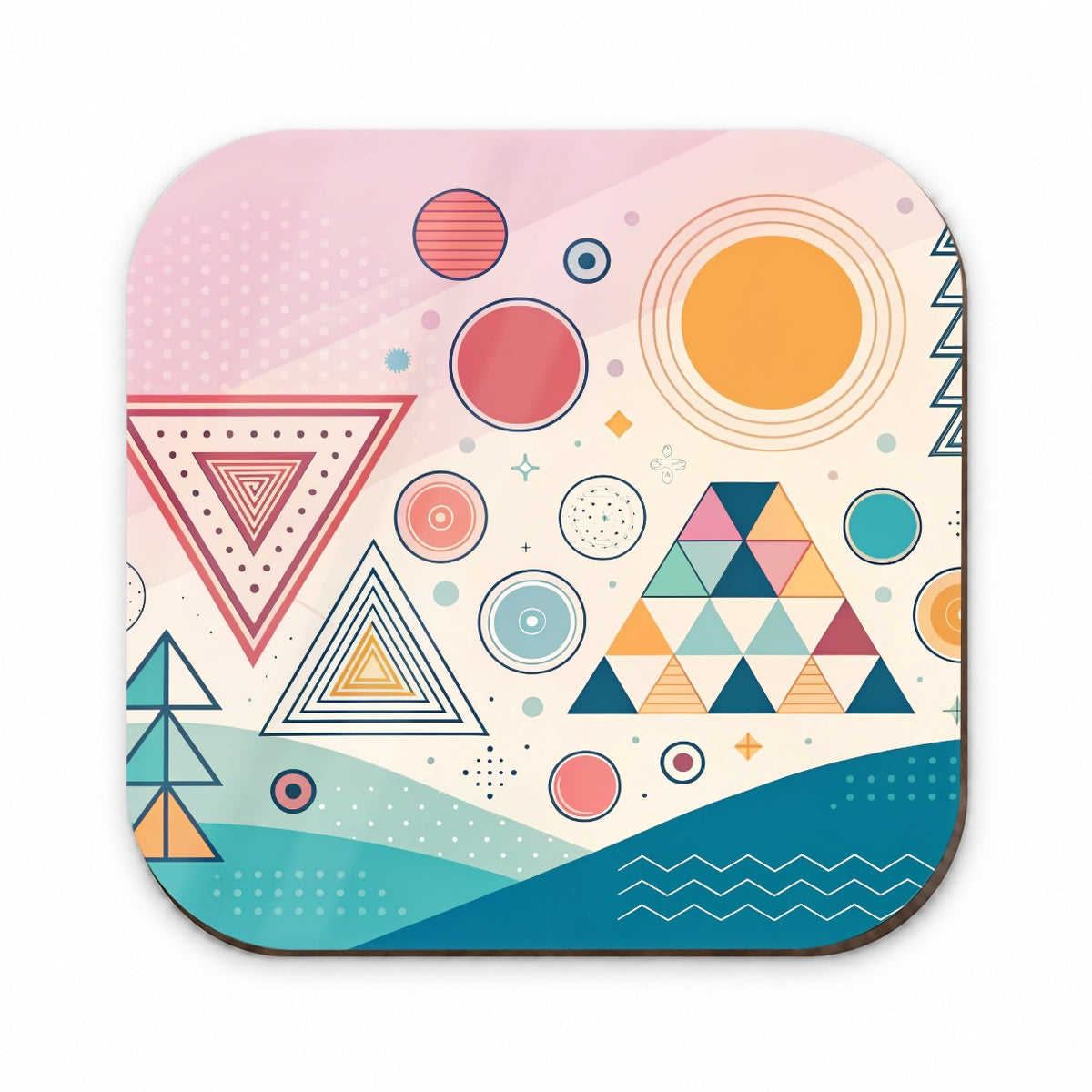Abstract Geometric Shapes Retro Fridge Magnet