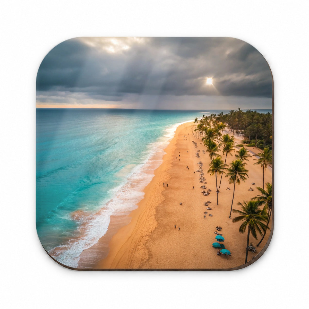 Aerial Beach Ocean Resort Palm Trees Fridge Magnet