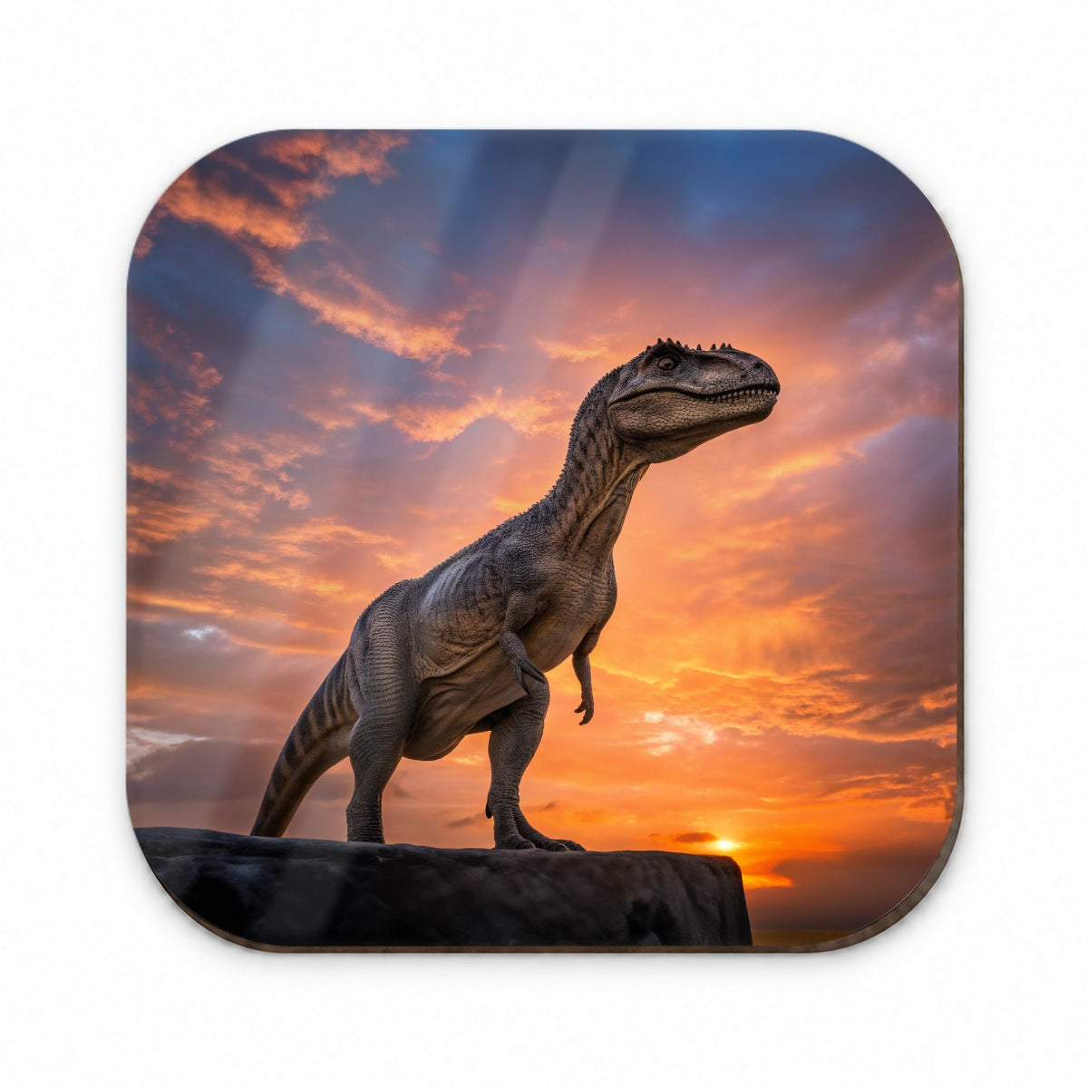 Allosaurus Sunset Dinosaur Fridge Magnet