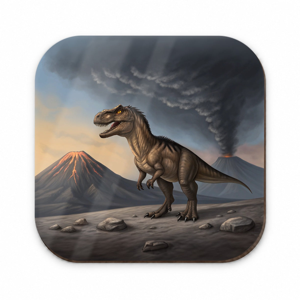 Allosaurus Two Volcanos Dinosaur Fridge Magnet