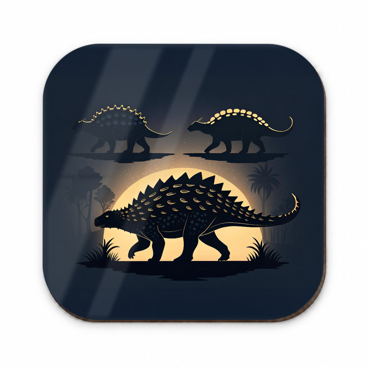 Ankylosaurus Silhouettes Walking Dinosaurs Fridge Magnet