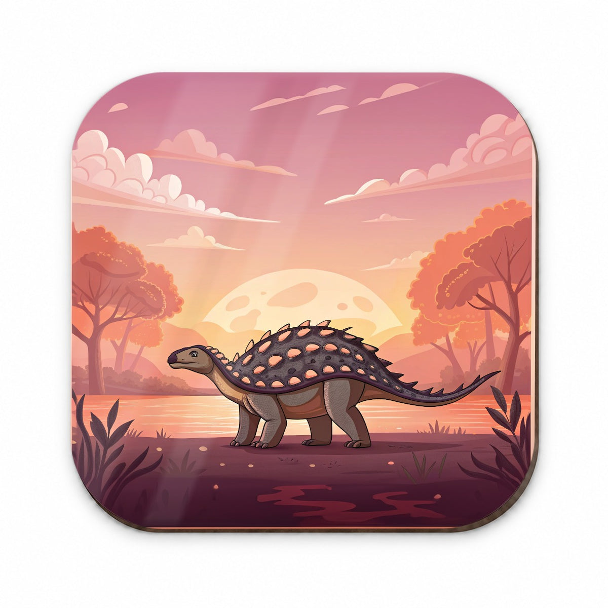Ankylosaurus Sunset Dinosaur Fridge Magnet