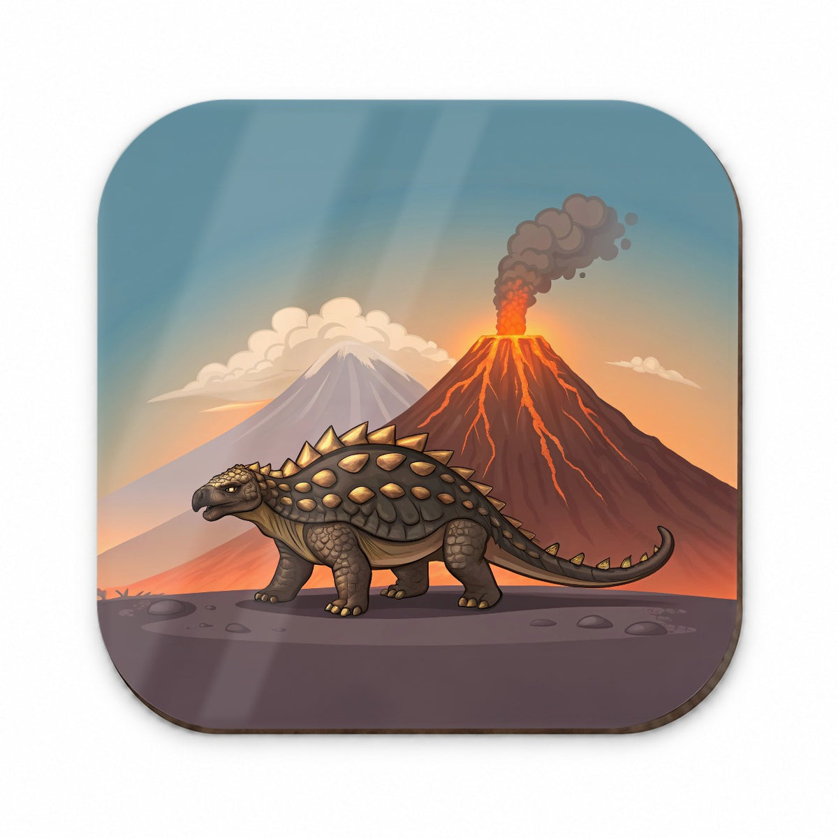 Ankylosaurus Volcanos Dinosaur Fridge Magnet