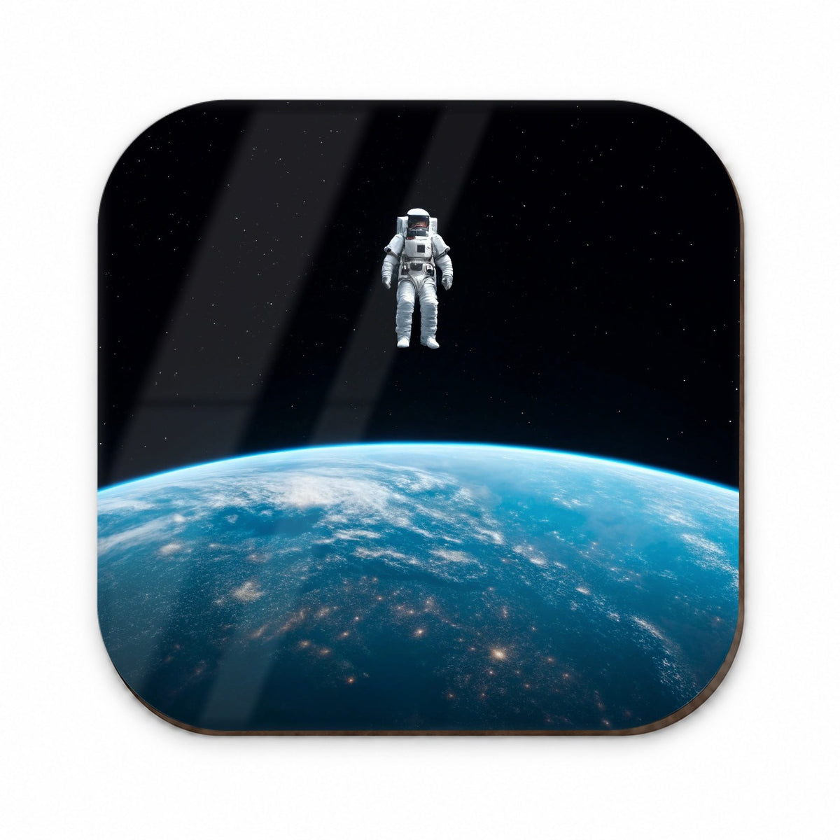 Astronaut Drifting In Space Above Earth Fridge Magnet