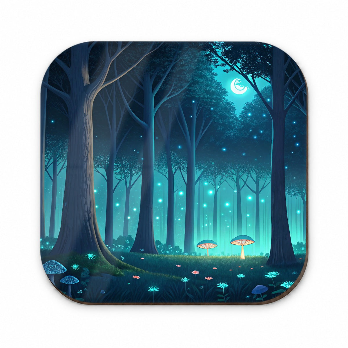 Bioluminescent Forest Night Fridge Magnet