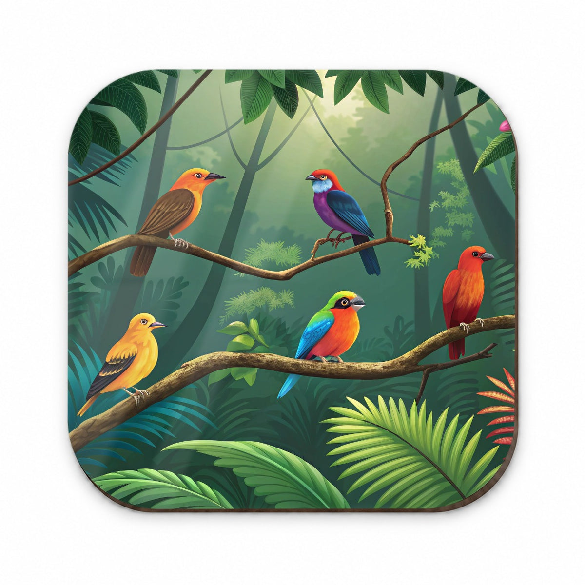 Birds In Jungle Colorful Fridge Magnet