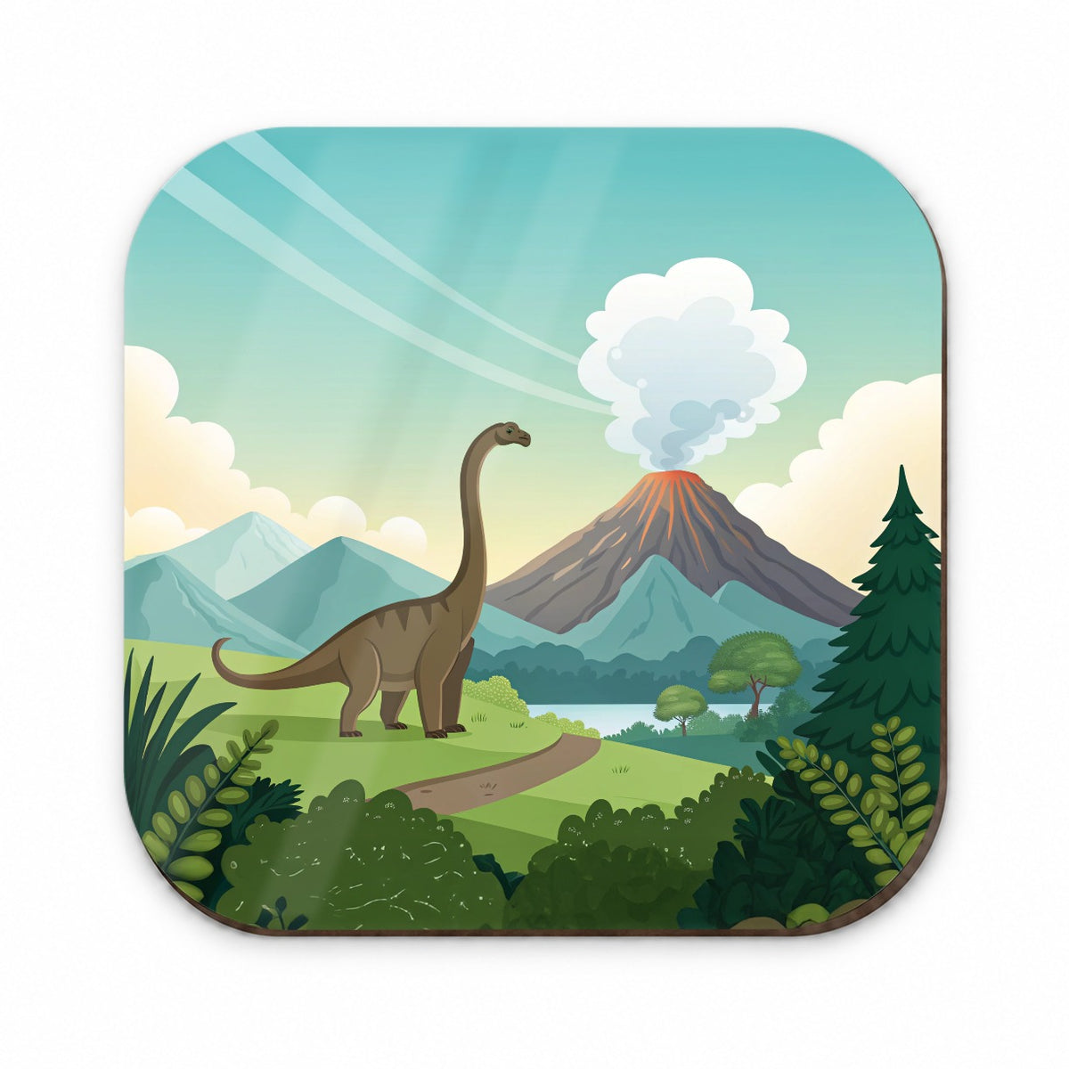 Brachiosaurus Volcano Erupting Dinosaur Fridge Magnet